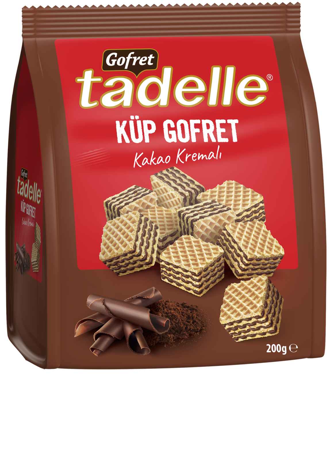 Tadelle Bite size cocoa and hazelnut cream filled wafer cubes 200 g
